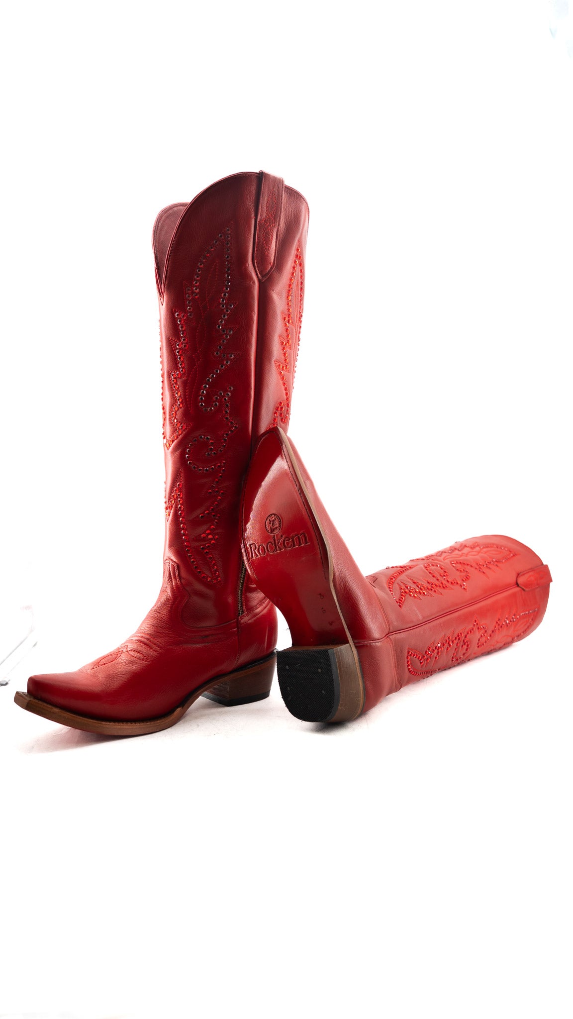 Zamara Tall Red Bottom Snip Toe Cowgirl Boot