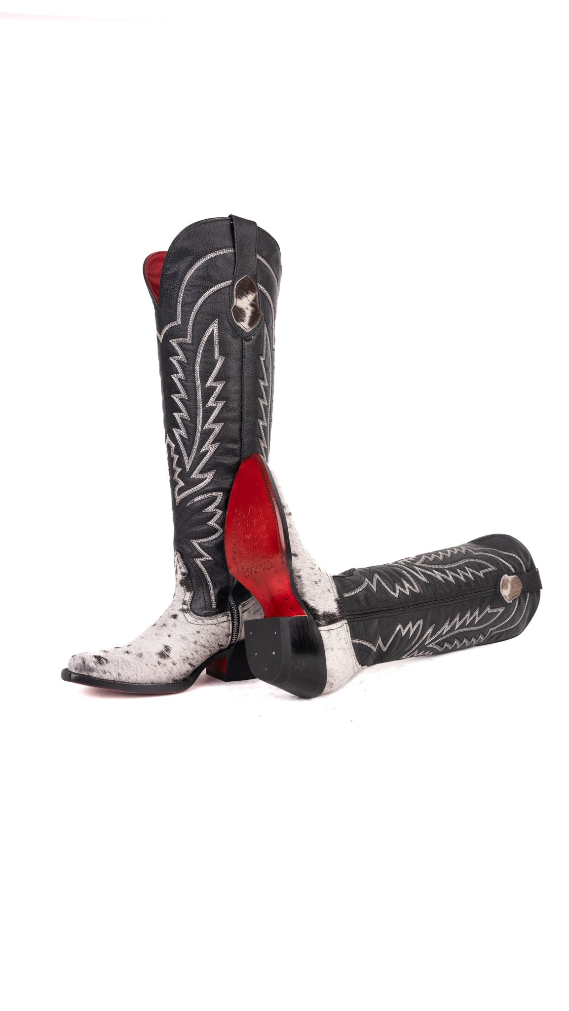 Bianca Tall Red Bottom Cowhide Snip Toe Cowgirl Boot Size 5 Box TW1
