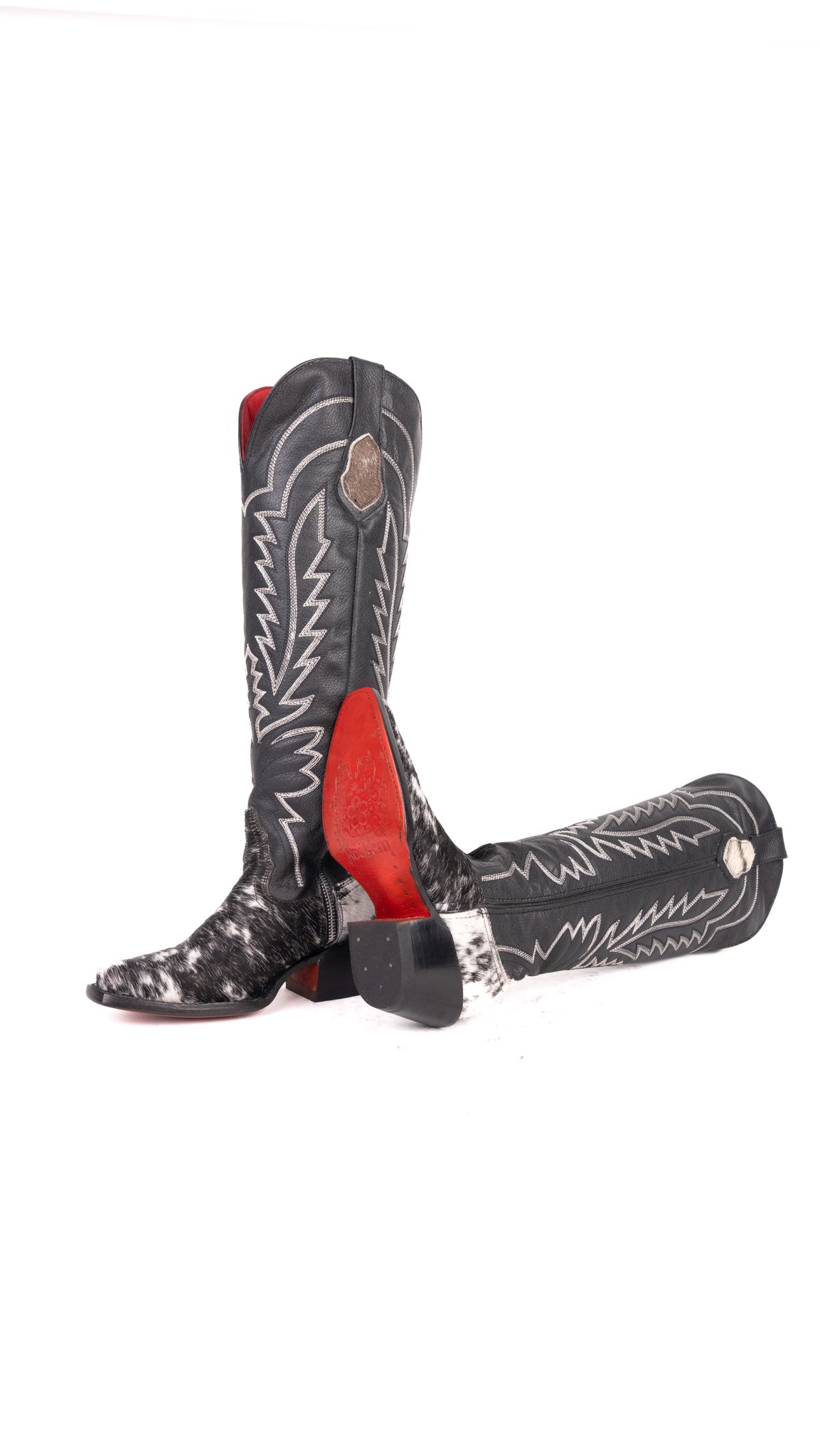 Bianca Tall Red Bottom Cowhide Snip Toe Cowgirl Boot Size 5 Box TW2