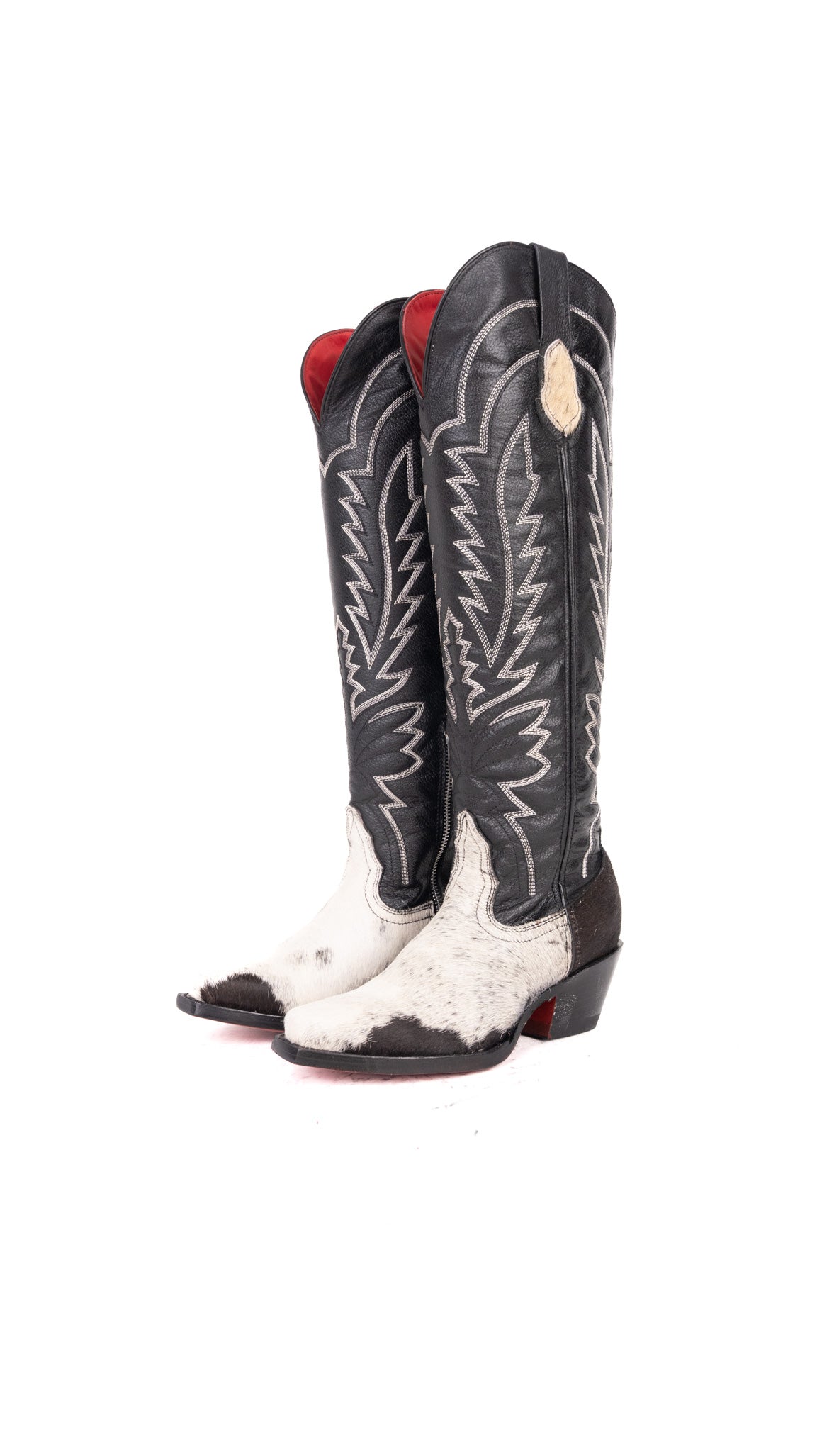 Bianca Tall Red Bottom Cowhide Snip Toe Cowgirl Boot Size 6.5 Box TW4