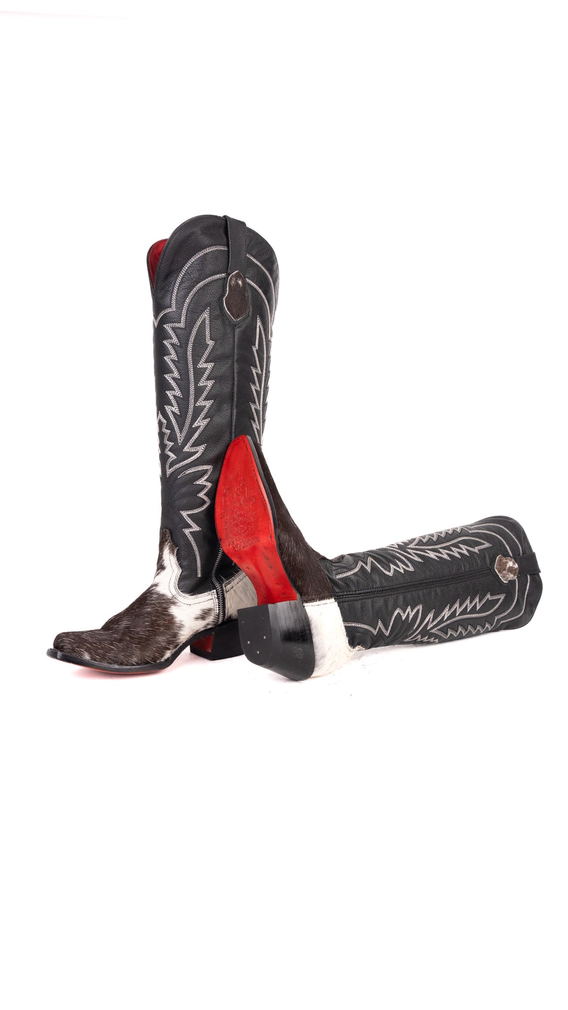 Bianca Tall Red Bottom Cowhide Snip Toe Cowgirl Boot Size 7 Box TW6
