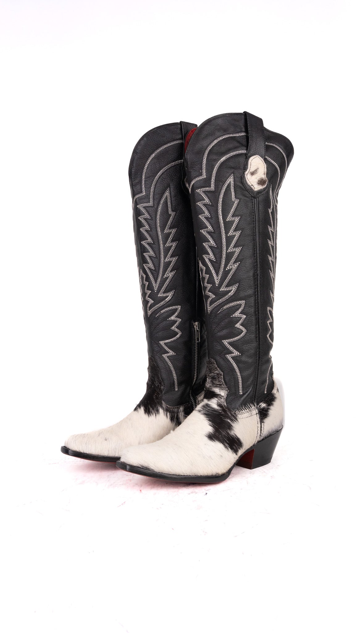 Bianca Tall Red Bottom Cowhide Snip Toe Cowgirl Boot Size 8.5 Box TW10