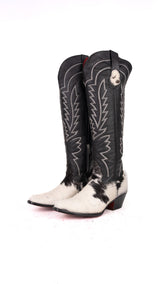 Bianca Tall Red Bottom Cowhide Snip Toe Cowgirl Boot Size 8.5 Box TW10