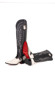 Bianca Tall Red Bottom Cowhide Snip Toe Cowgirl Boot Size 8.5 Box TW10