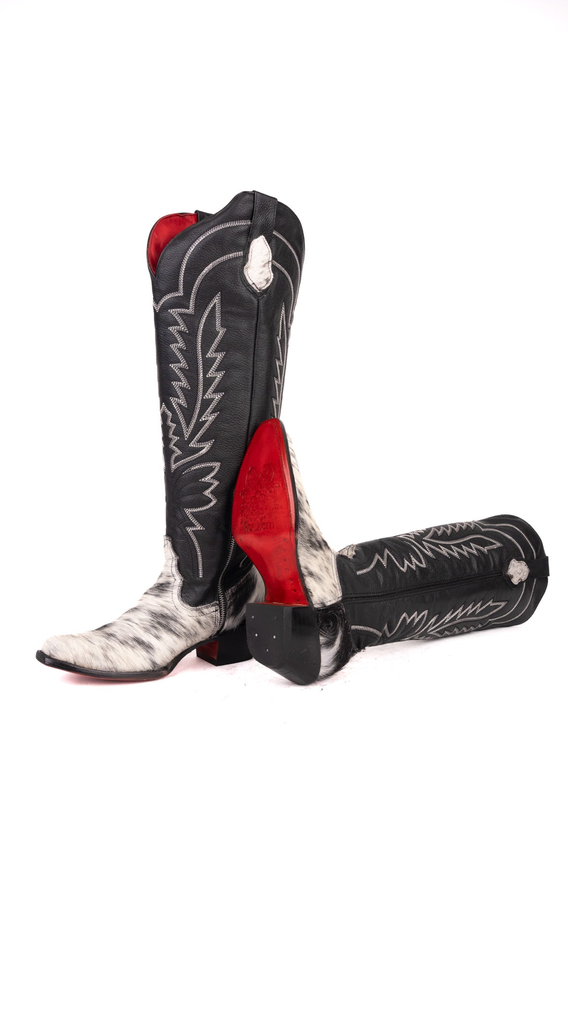 Bianca Tall Red Bottom Cowhide Snip Toe Cowgirl Boot Size 9 Box TW12