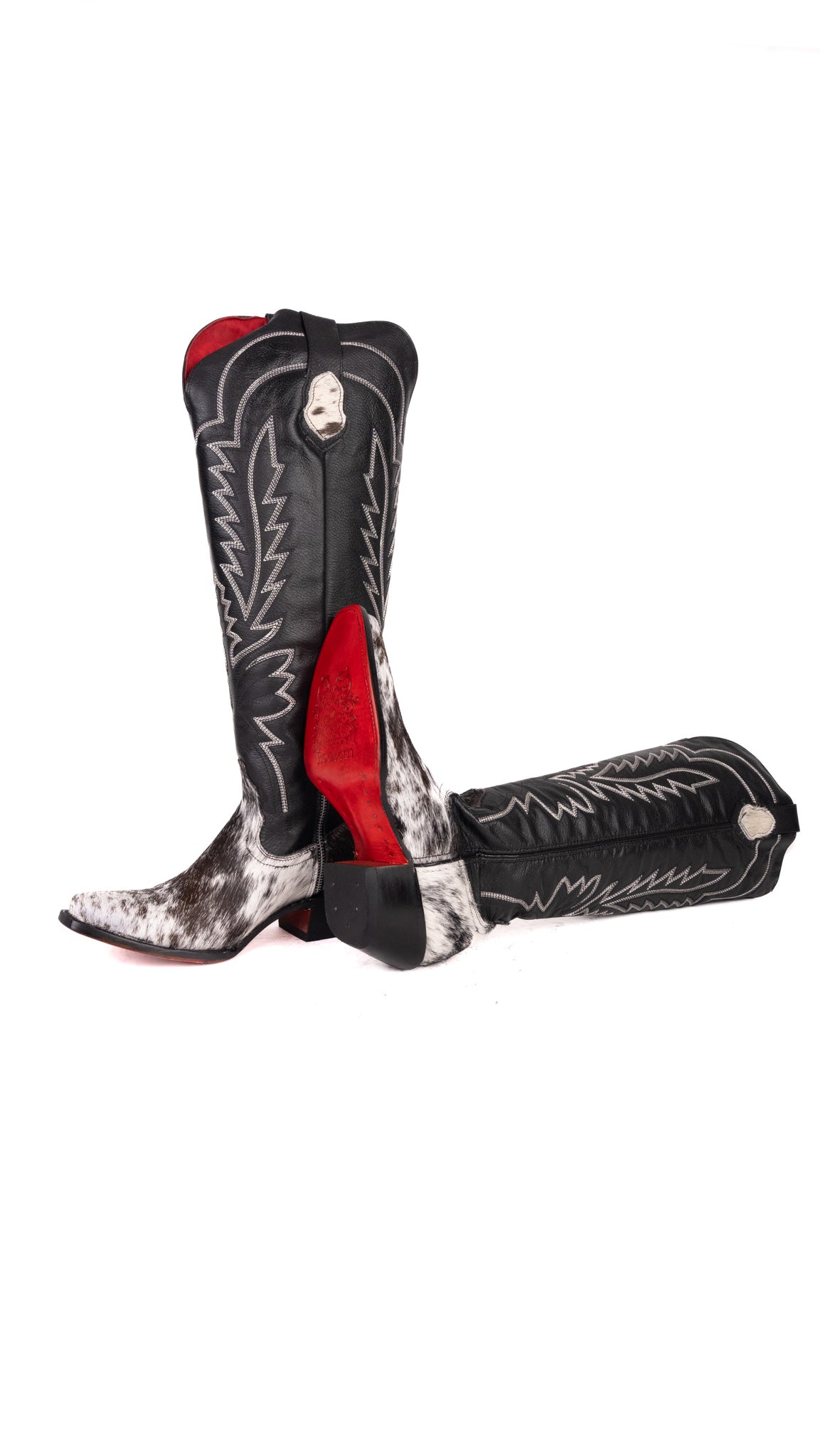 Bianca Tall Red Bottom Cowhide Snip Toe Cowgirl Boot Size 10 Box TW14