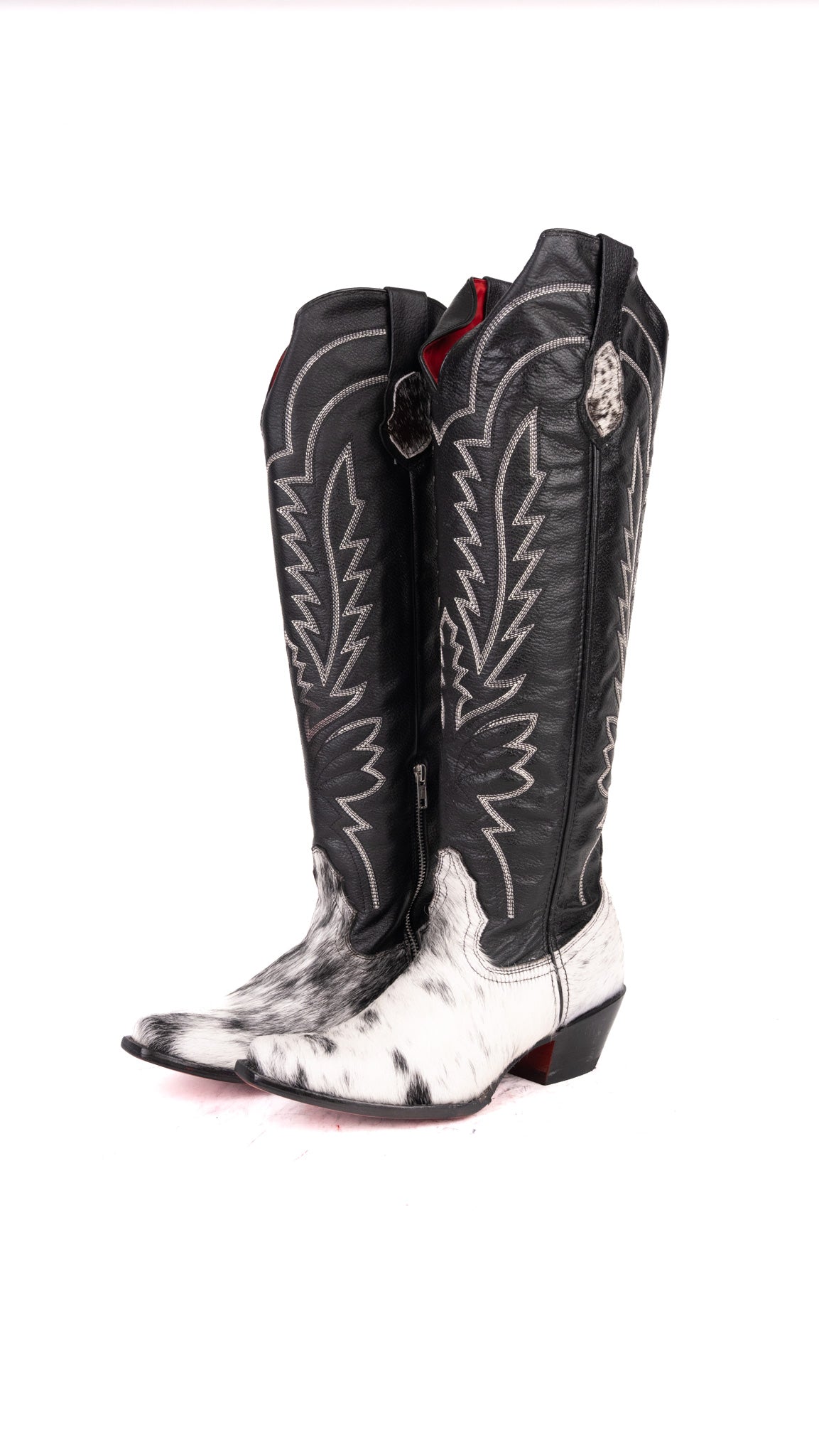 Bianca Tall Red Bottom Cowhide Snip Toe Cowgirl Boot Size 10 Box TW15