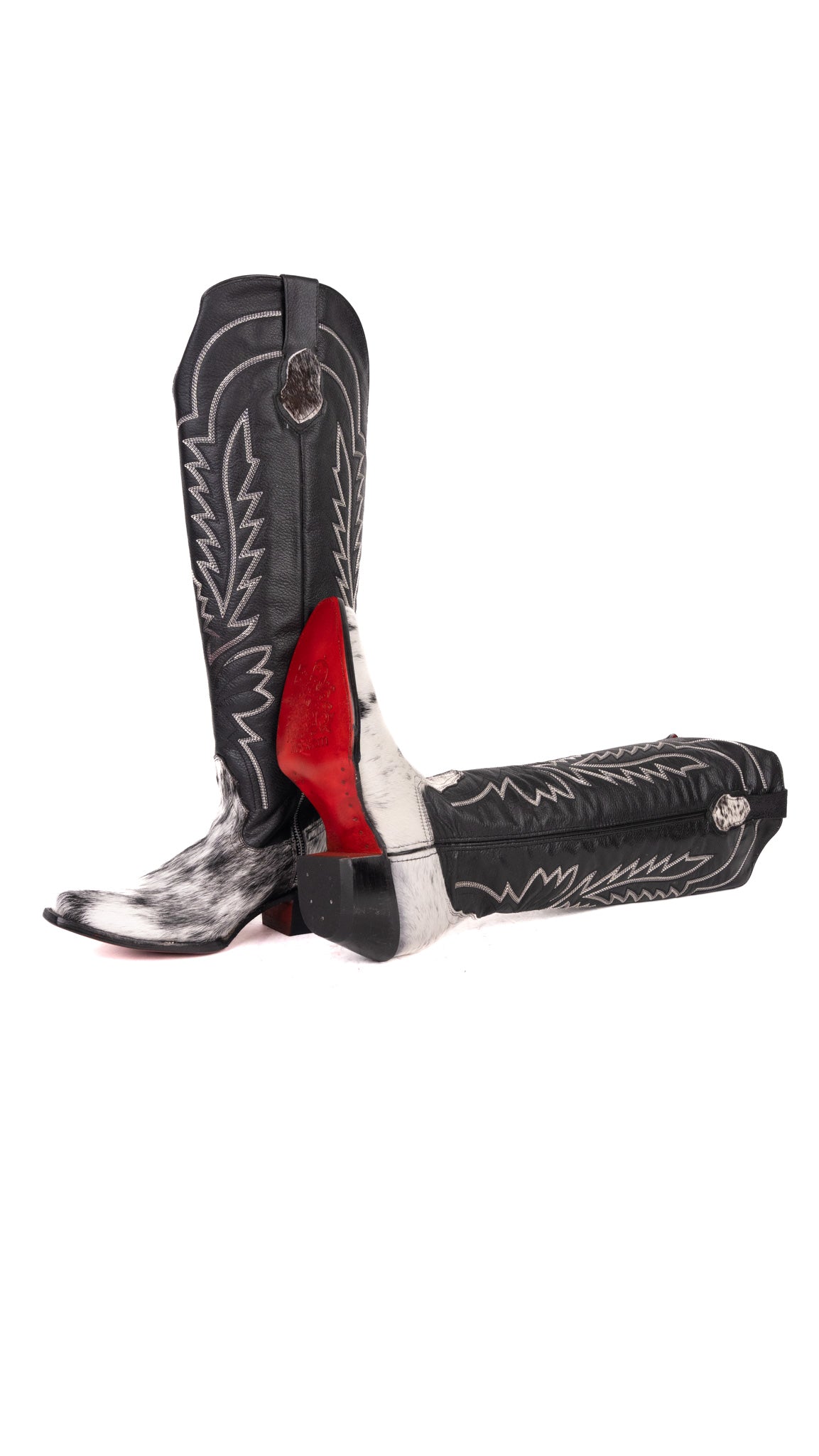Bianca Tall Red Bottom Cowhide Snip Toe Cowgirl Boot Size 10 Box TW15