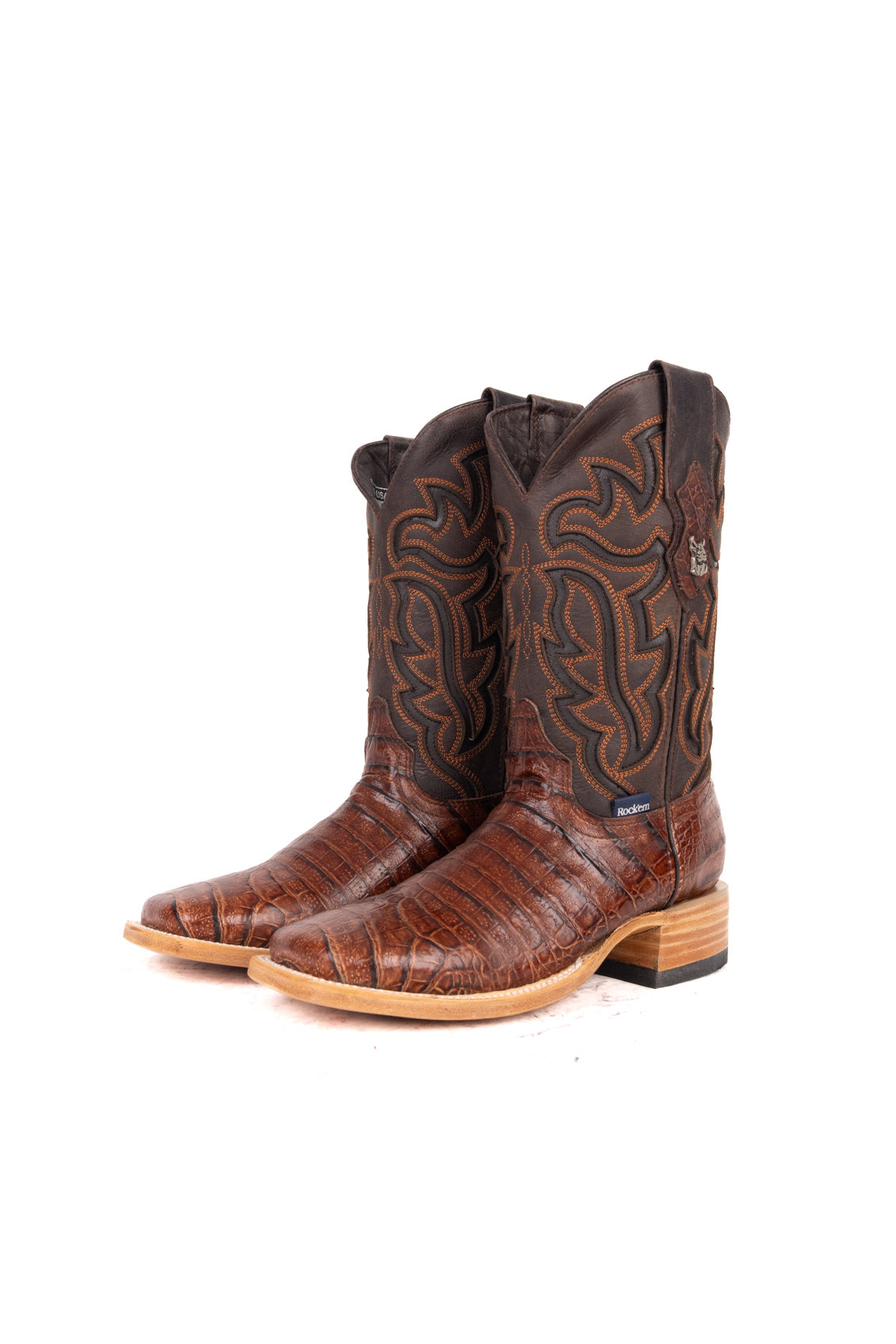 Bruce Belly Caiman Square Toe Cowboy Boot