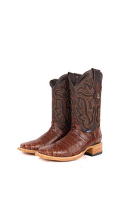 Bruce Belly Caiman Square Toe Cowboy Boot