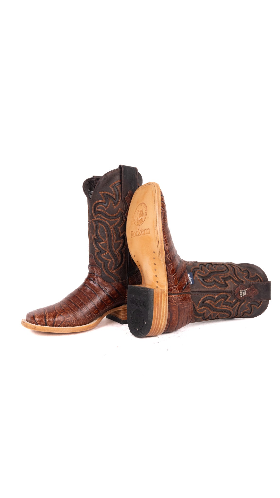 Bruce Belly Caiman Square Toe Cowboy Boot