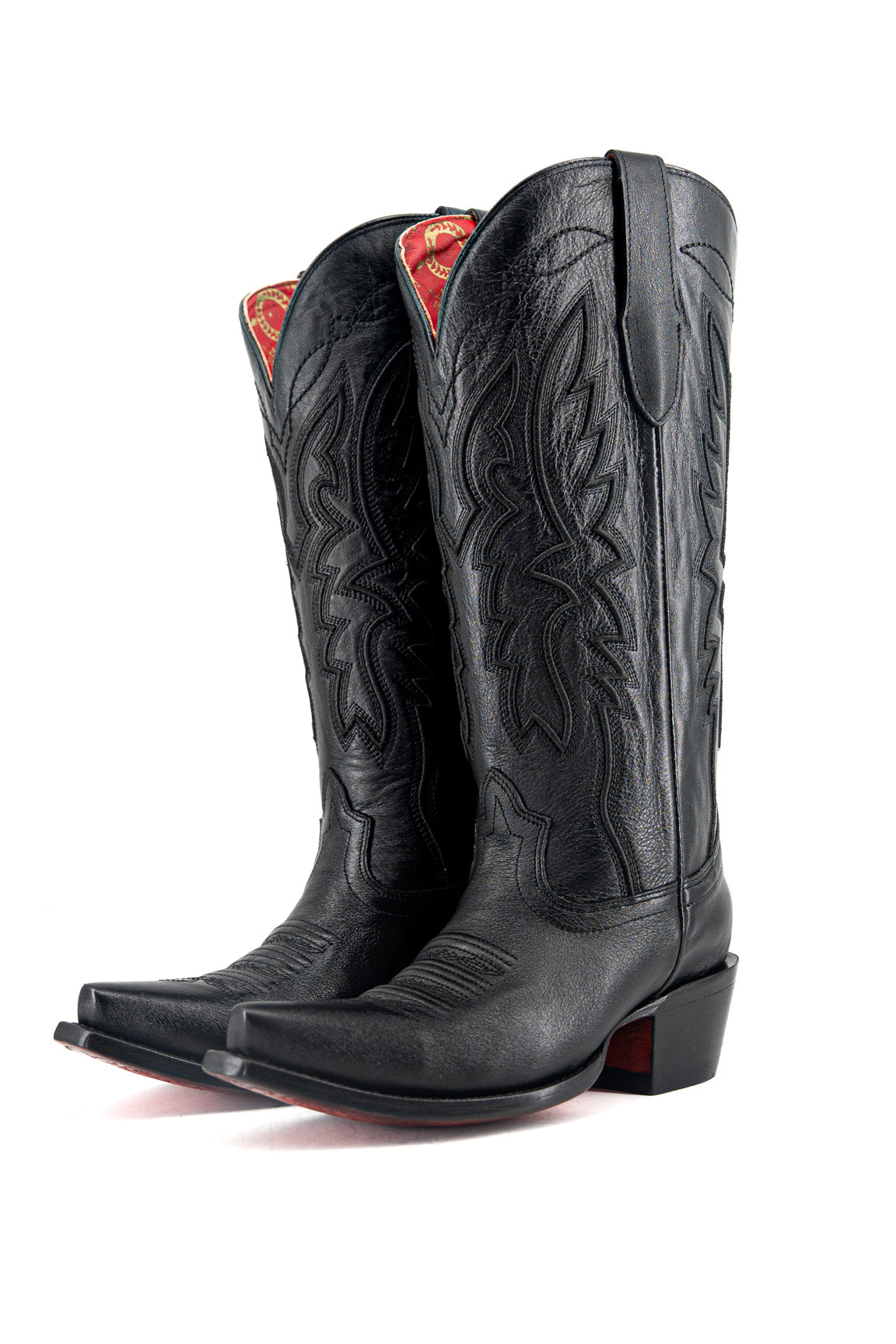 Alexia Red Bottom Snip Toe Midi Wide Calf Cowgirl Boot