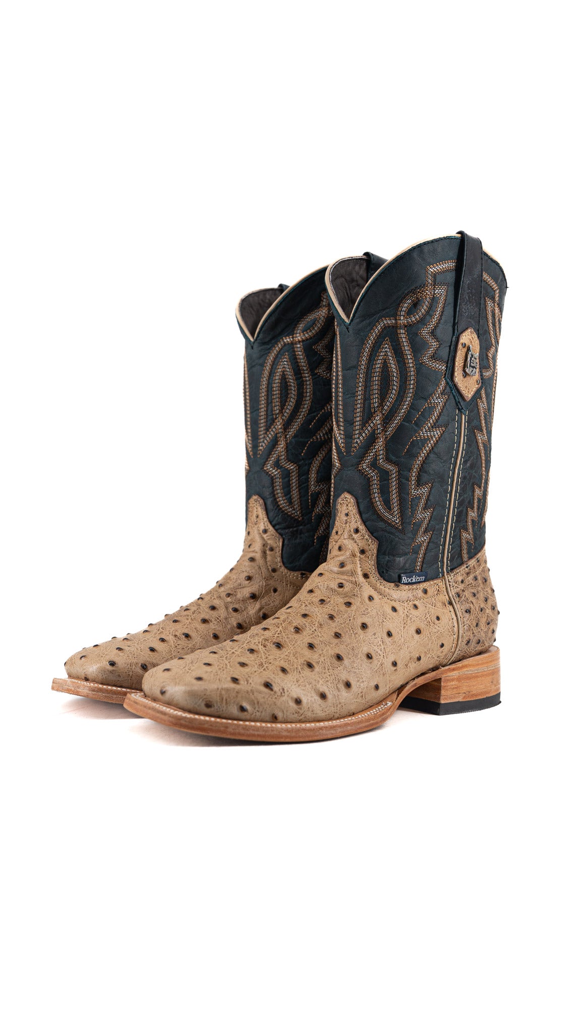 Renegate Ostrich Square Toe Cowboy Boot