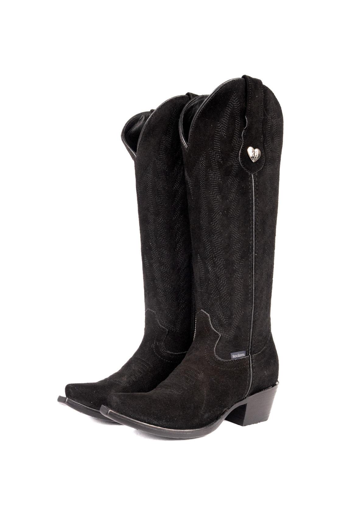 Eleanor Primavera Suede Tall Snip Toe Cowgirl Boot