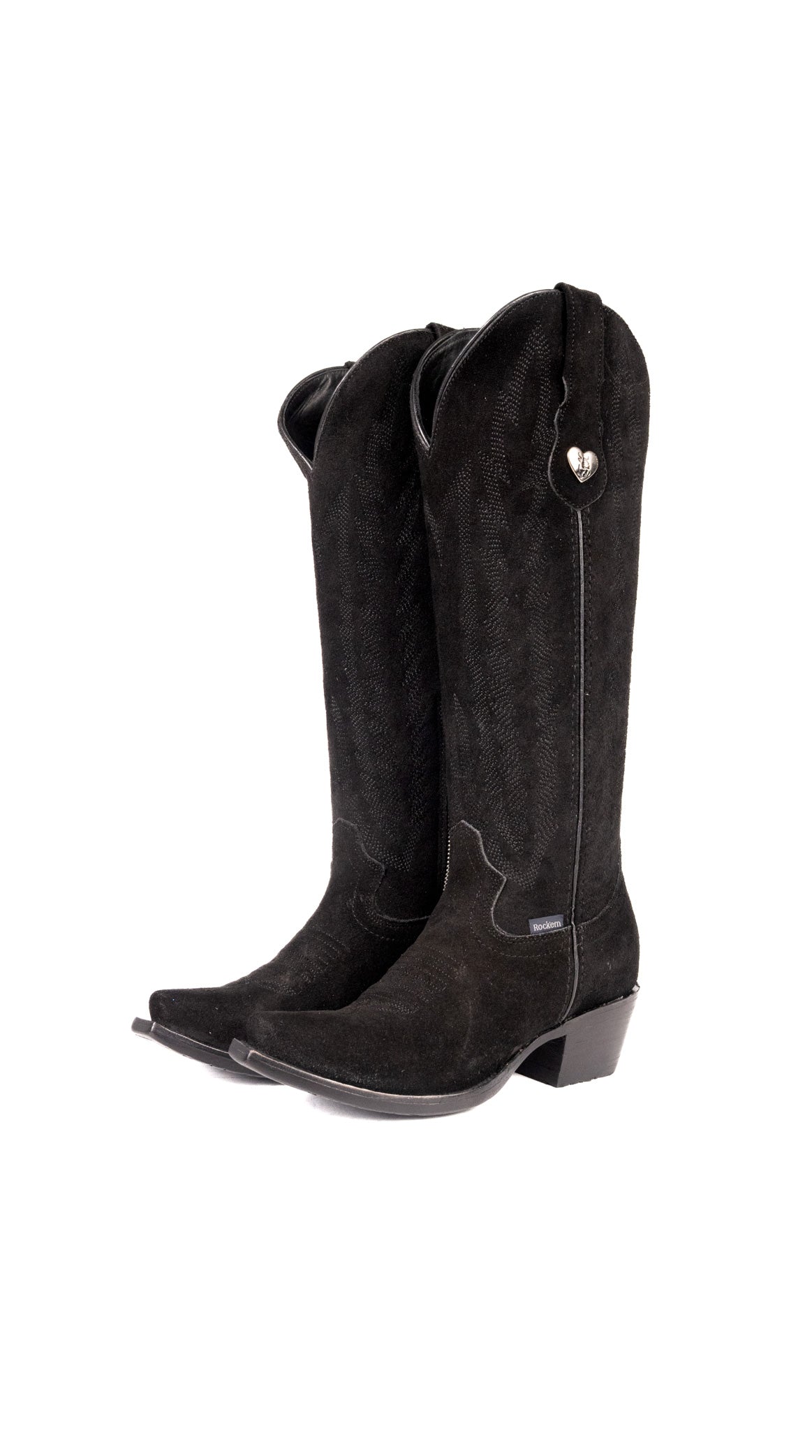 Eleanor Primavera Suede Tall Snip Toe Cowgirl Boot