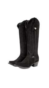 Eleanor Primavera Suede Tall Snip Toe Cowgirl Boot