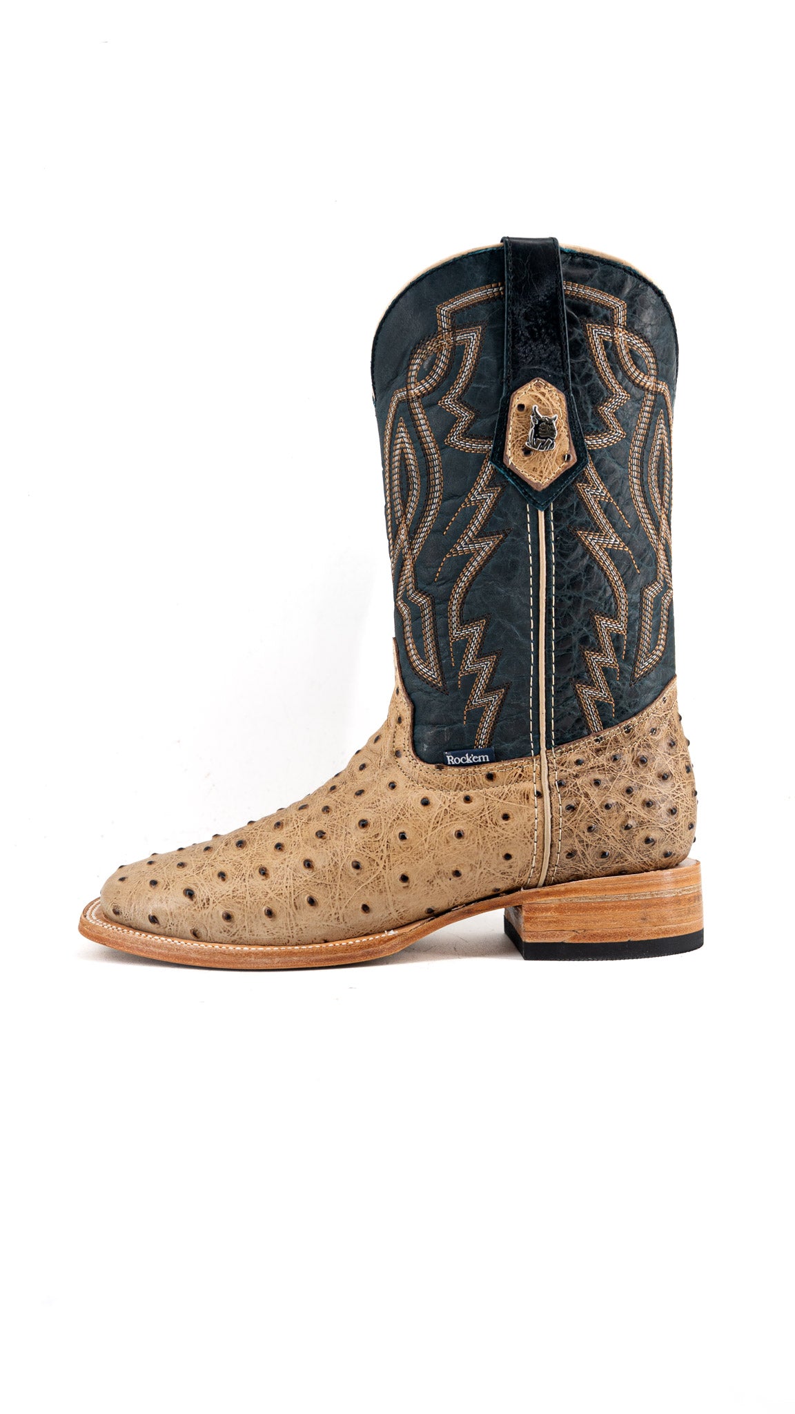 Renegate Ostrich Square Toe Cowboy Boot
