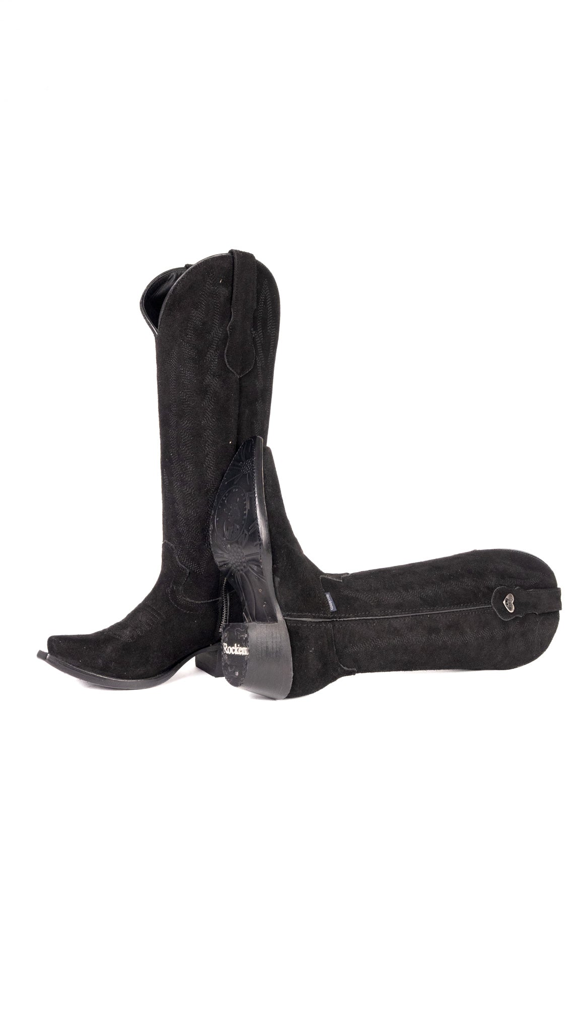 Eleanor Primavera Suede Tall Snip Toe Cowgirl Boot