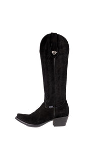 Eleanor Primavera Suede Tall Snip Toe Cowgirl Boot