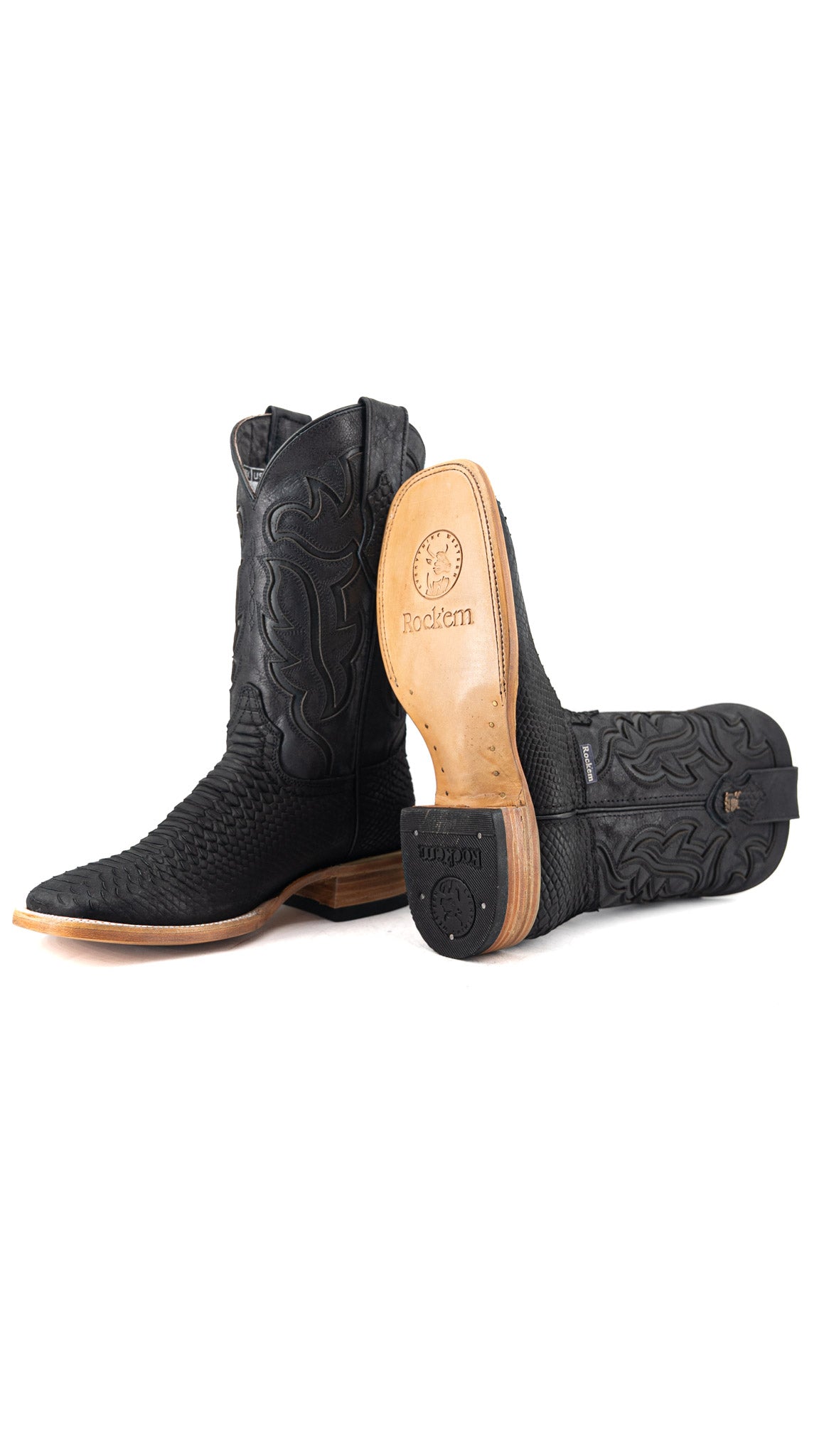 Bruce Matte Python Square Toe Cowboy Boot