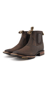 Bessero Rubber Elephant Square Toe Men's Ankle Boot