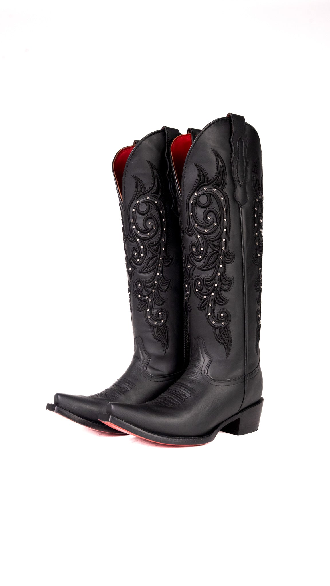Elizabeth Tall Red Bottom Snip Toe Cowgirl Boot