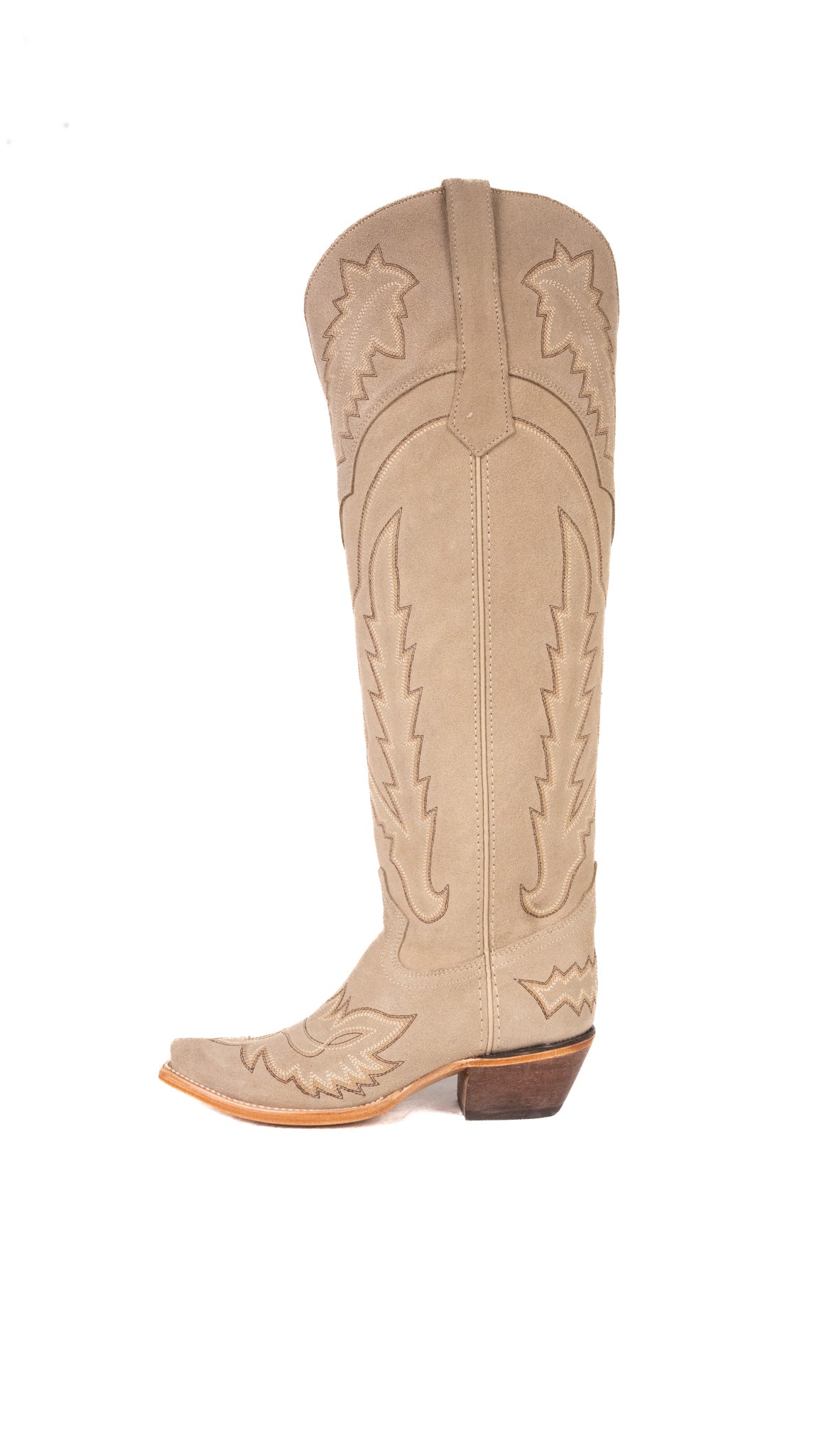 Maggie Suede Knee High Wide Calf Snip Toe Cowgirl Boot