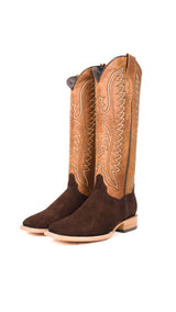 Briseida Suede Tall Square Toe Cowgirl Boot