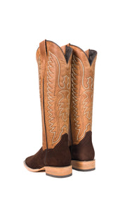 Briseida Suede Tall Square Toe Cowgirl Boot