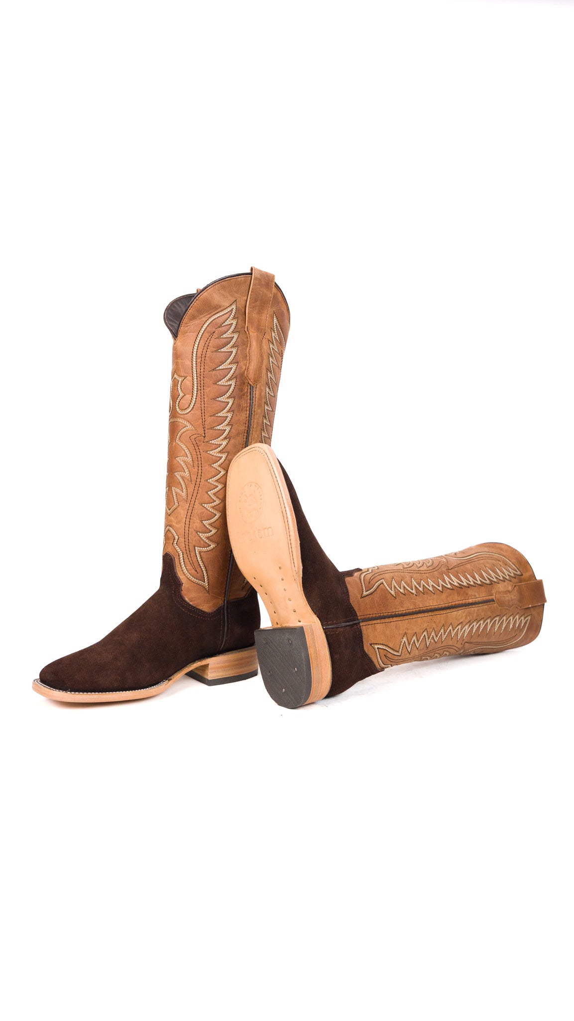 Briseida Suede Tall Square Toe Cowgirl Boot