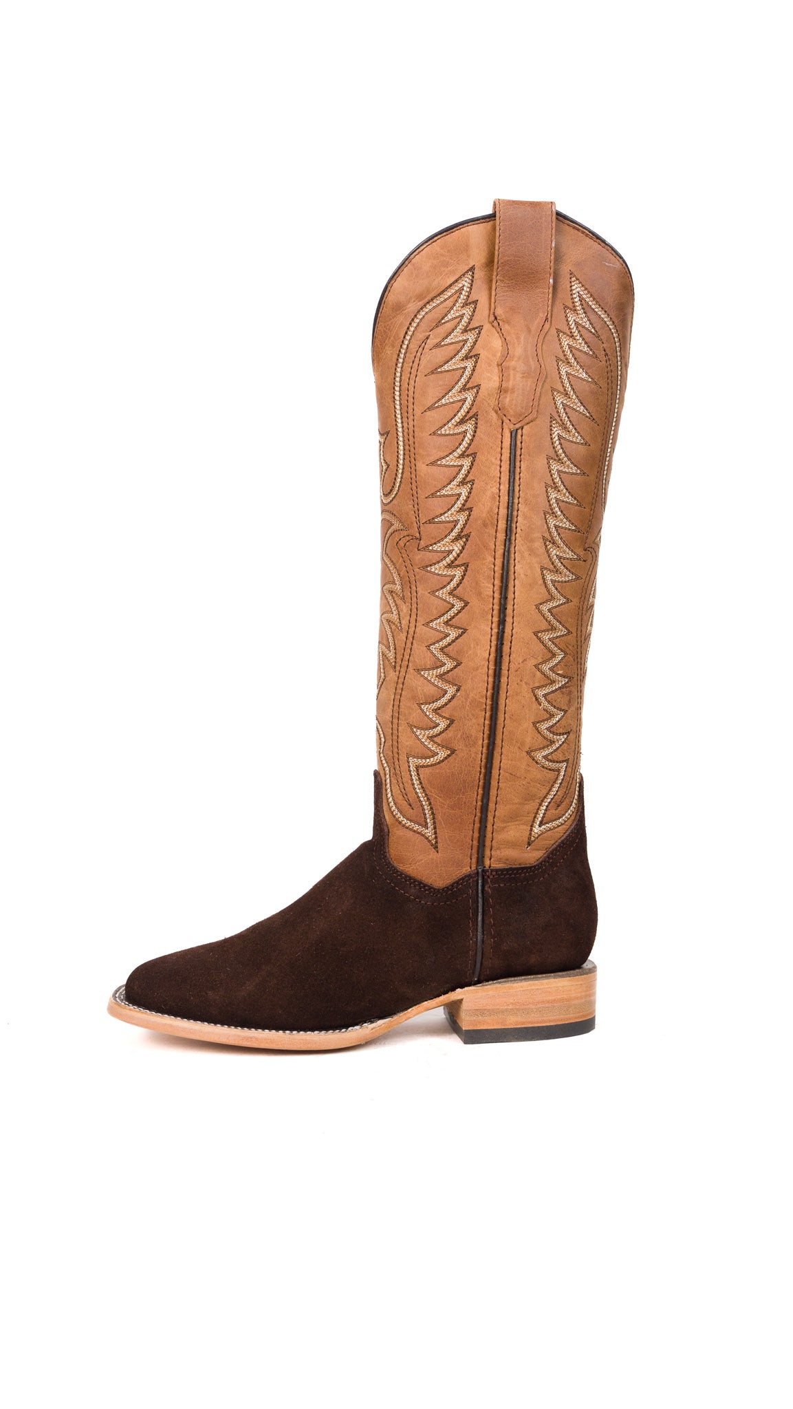 Briseida Suede Tall Square Toe Cowgirl Boot
