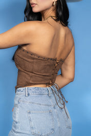 Zarah Faux Suede Strapless