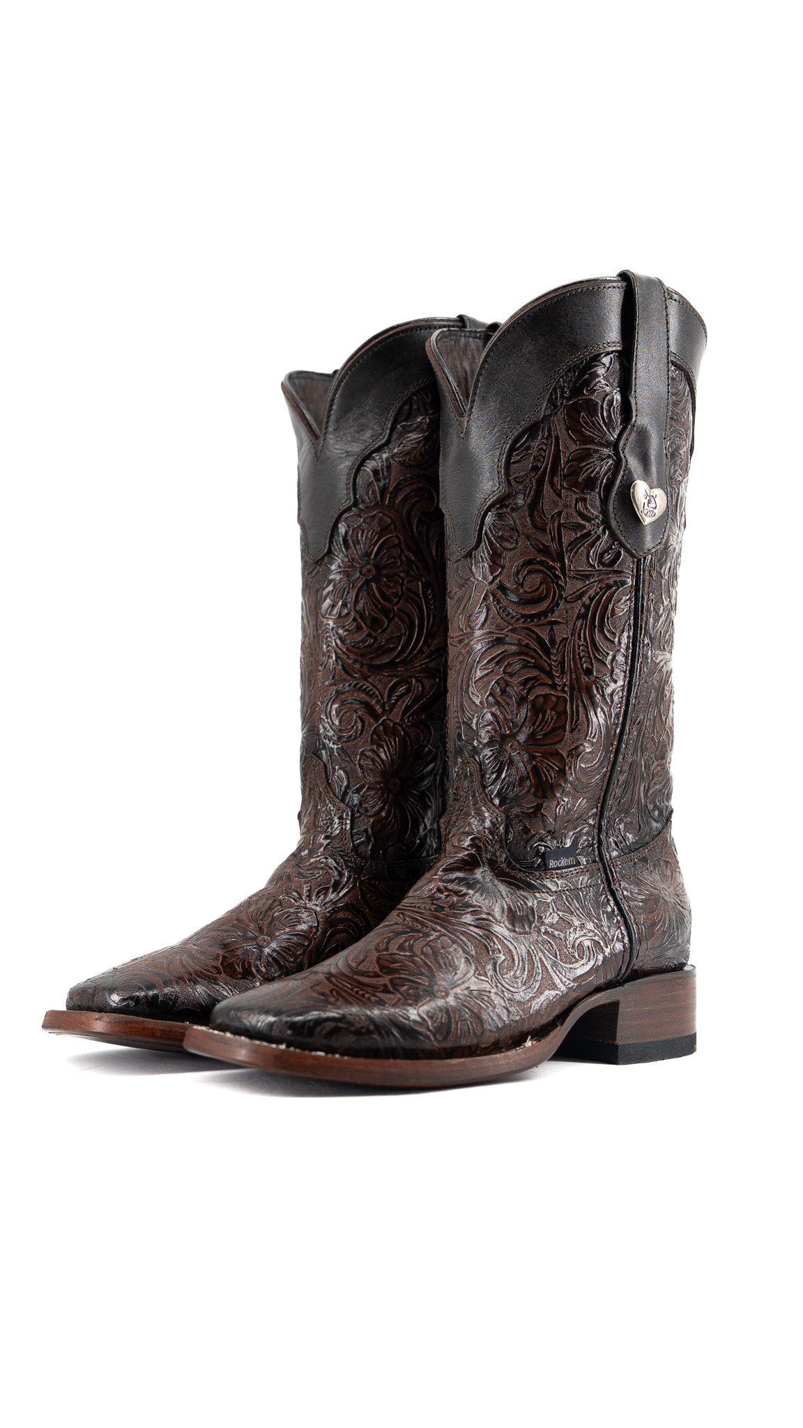 Mila Tooled Square Toe Cowgirl Boot