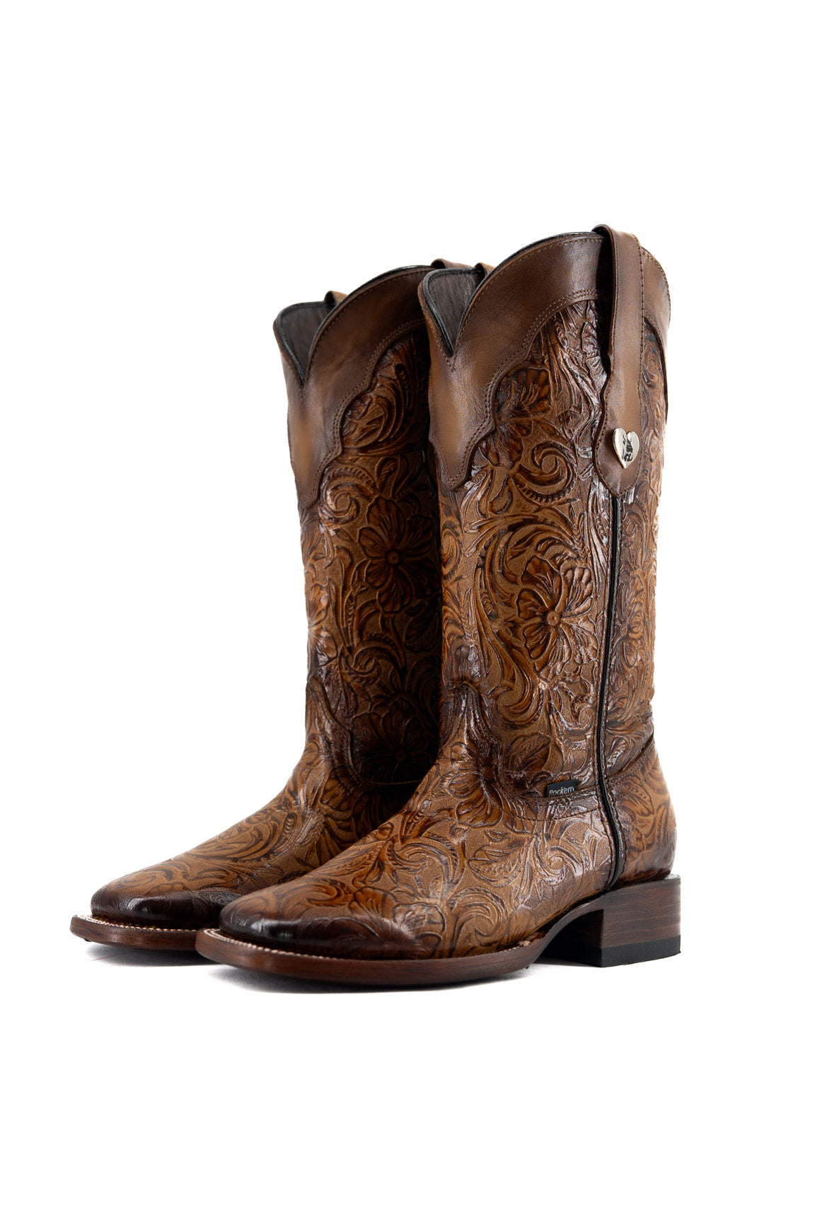 Mila Tooled Square Toe Cowgirl Boot