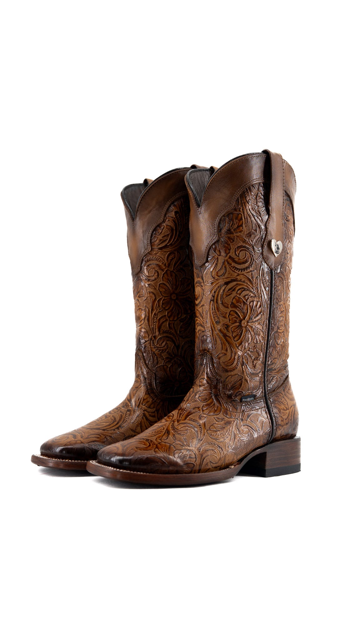 Mila Tooled Square Toe Cowgirl Boot