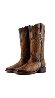 Mila Tooled Square Toe Cowgirl Boot