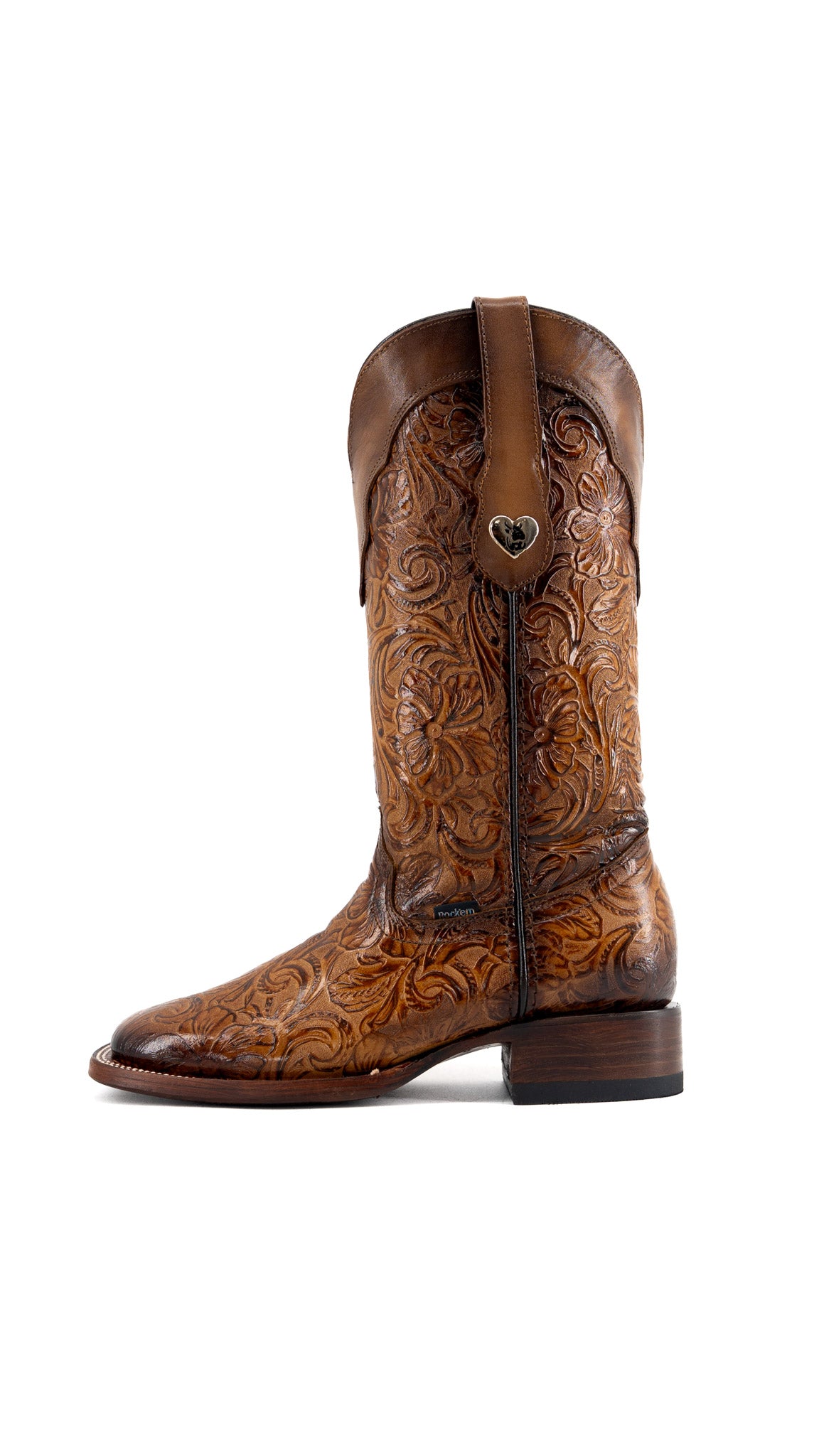 Mila Tooled Square Toe Cowgirl Boot