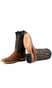 Bruce Ostrich Square Toe Cowboy Boot