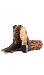 Bruce Matte Caiman Hornback Square Toe Cowboy Boot