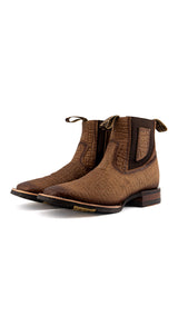 Bessero Rubber Elephant Square Toe Men's Ankle Boot