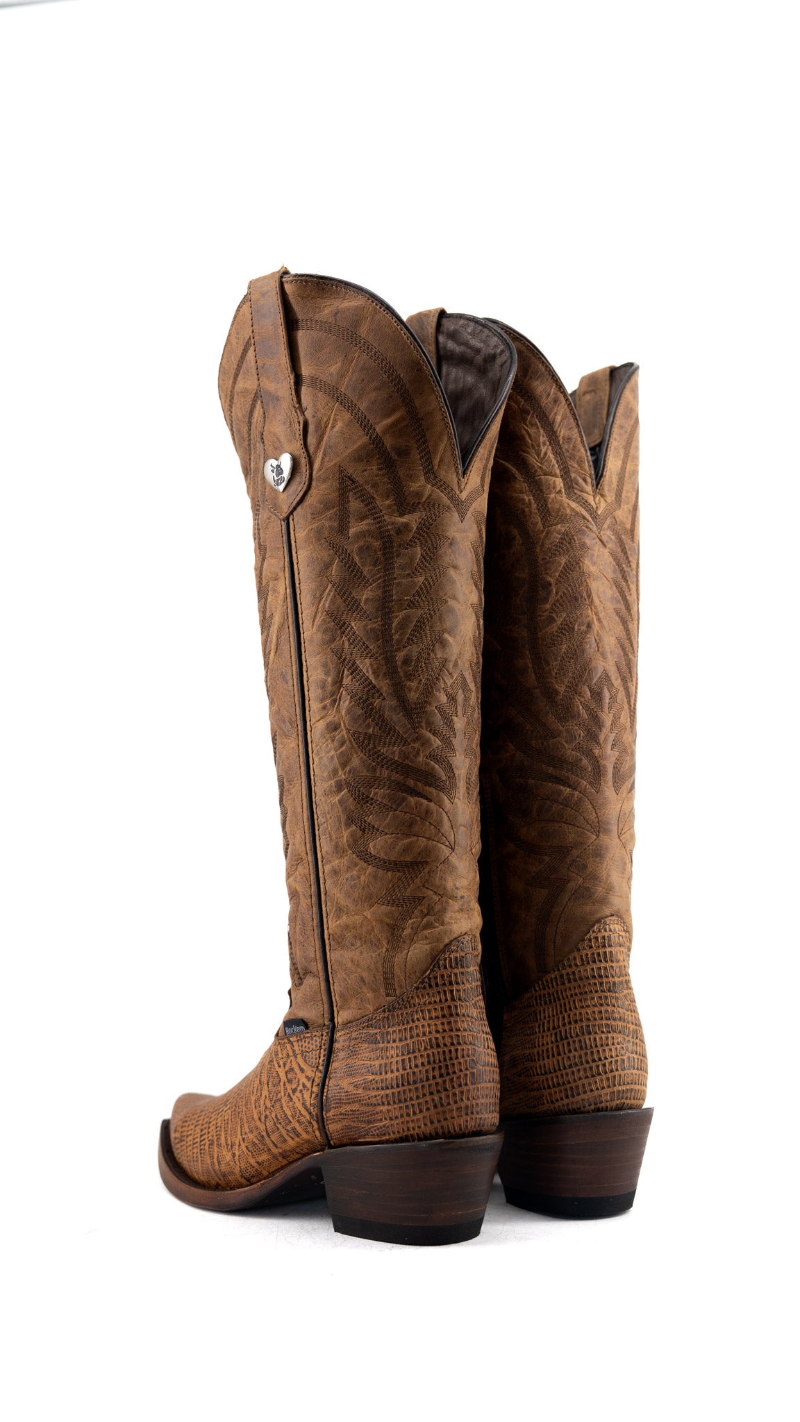 Mirabella Tall Lizard Snip Toe Cowgirl Boot