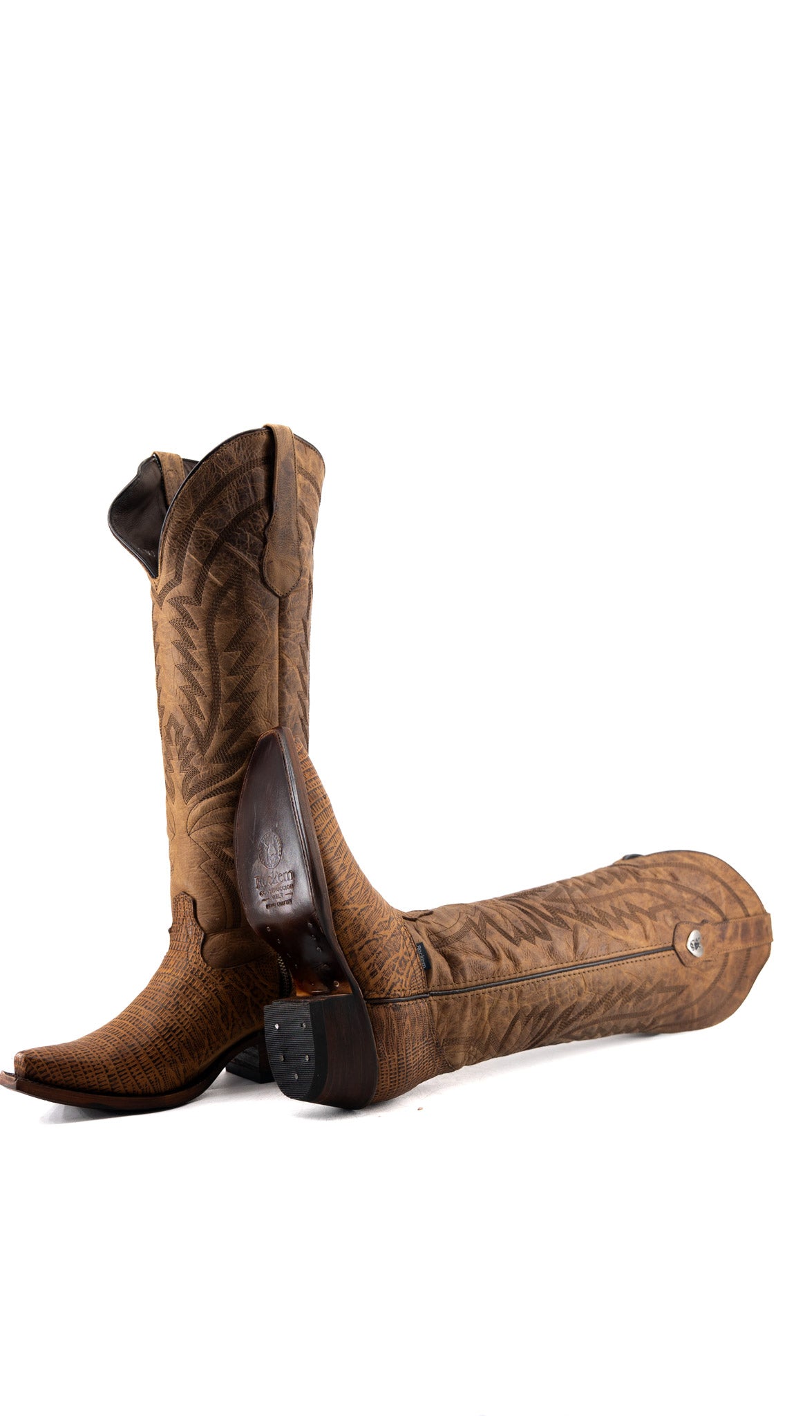Mirabella Tall Lizard Snip Toe Cowgirl Boot