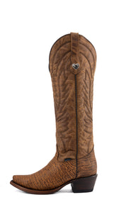 Mirabella Tall Lizard Snip Toe Cowgirl Boot
