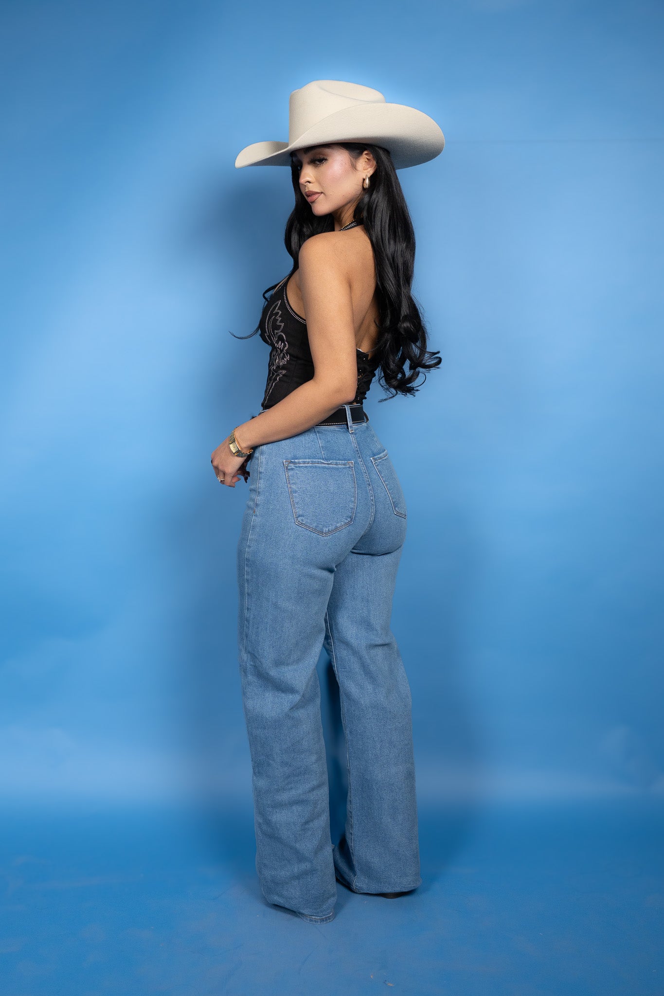 Freya Stitched Suede Halter Top