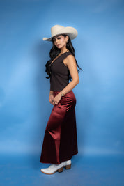 Elaine Satin Elastic Waist Skirt