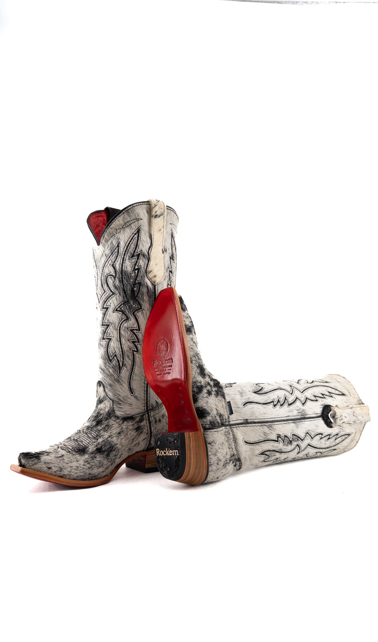Alexa Cowhide Red Bottom Snip Toe Cowgirl Boot Size 9 Box RW66
