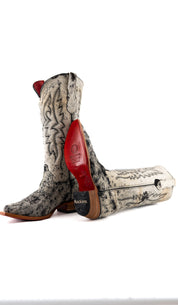 Alexa Cowhide Red Bottom Snip Toe Cowgirl Boot Size 9 Box RW67