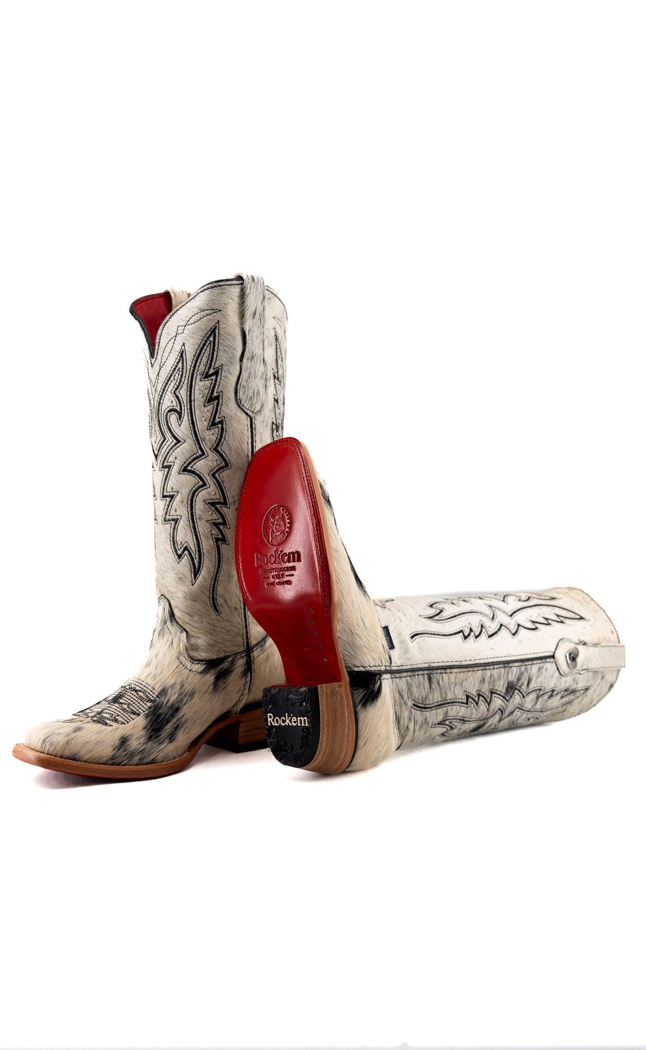 Alexa Cowhide Red Bottom Snip Toe Cowgirl Boot Size 9 Box RW68