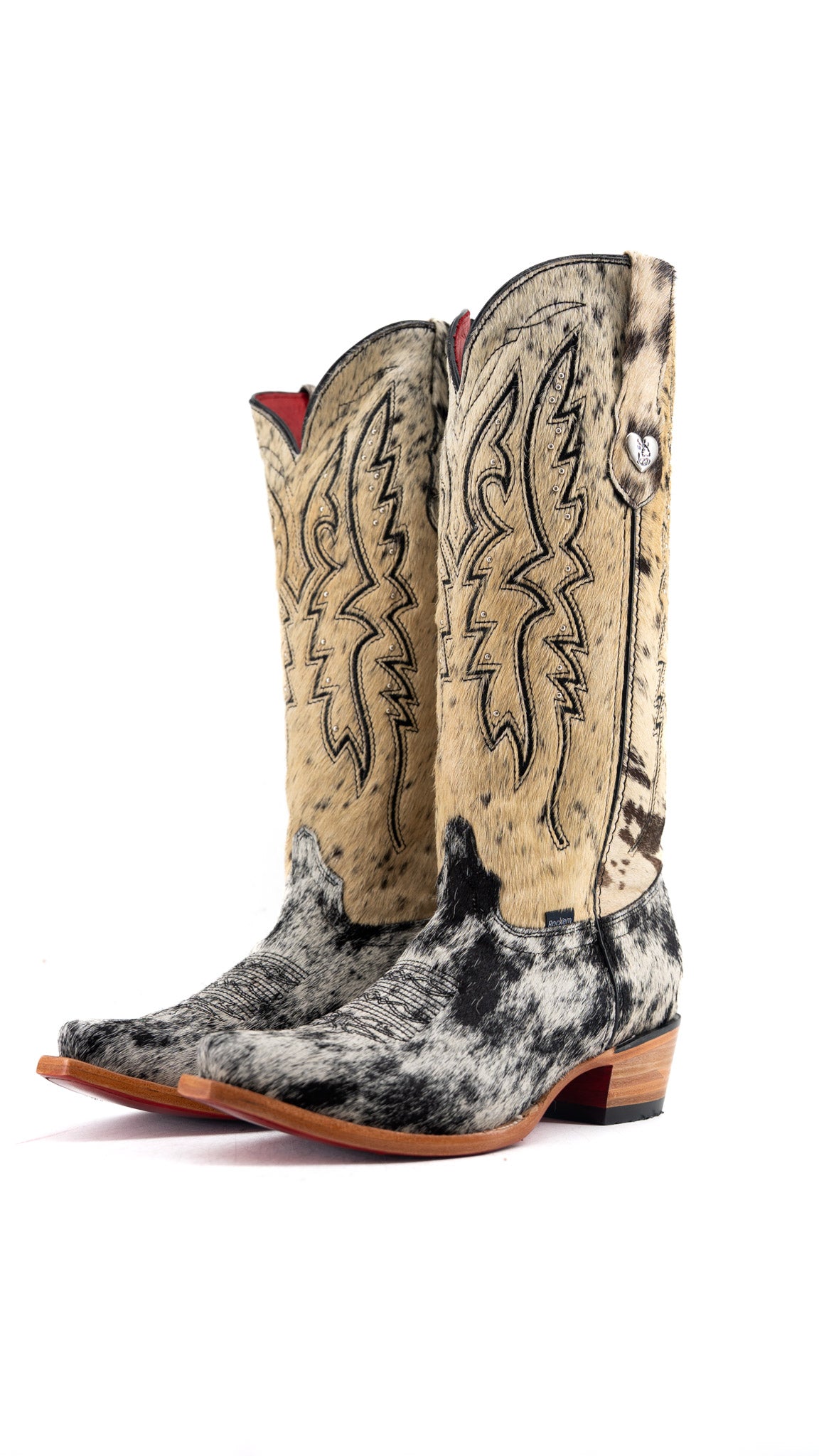 Alexa Cowhide Red Bottom Snip Toe Cowgirl Boot Size 9 Box RW69