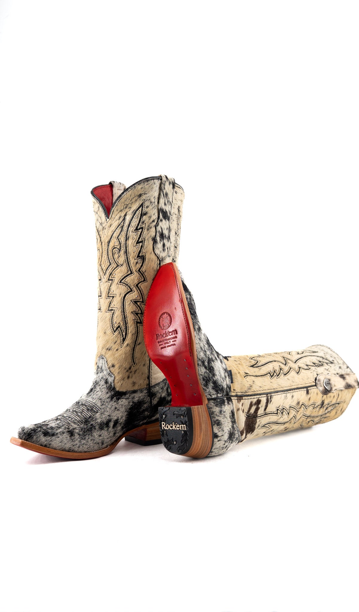 Alexa Cowhide Red Bottom Snip Toe Cowgirl Boot Size 9 Box RW69